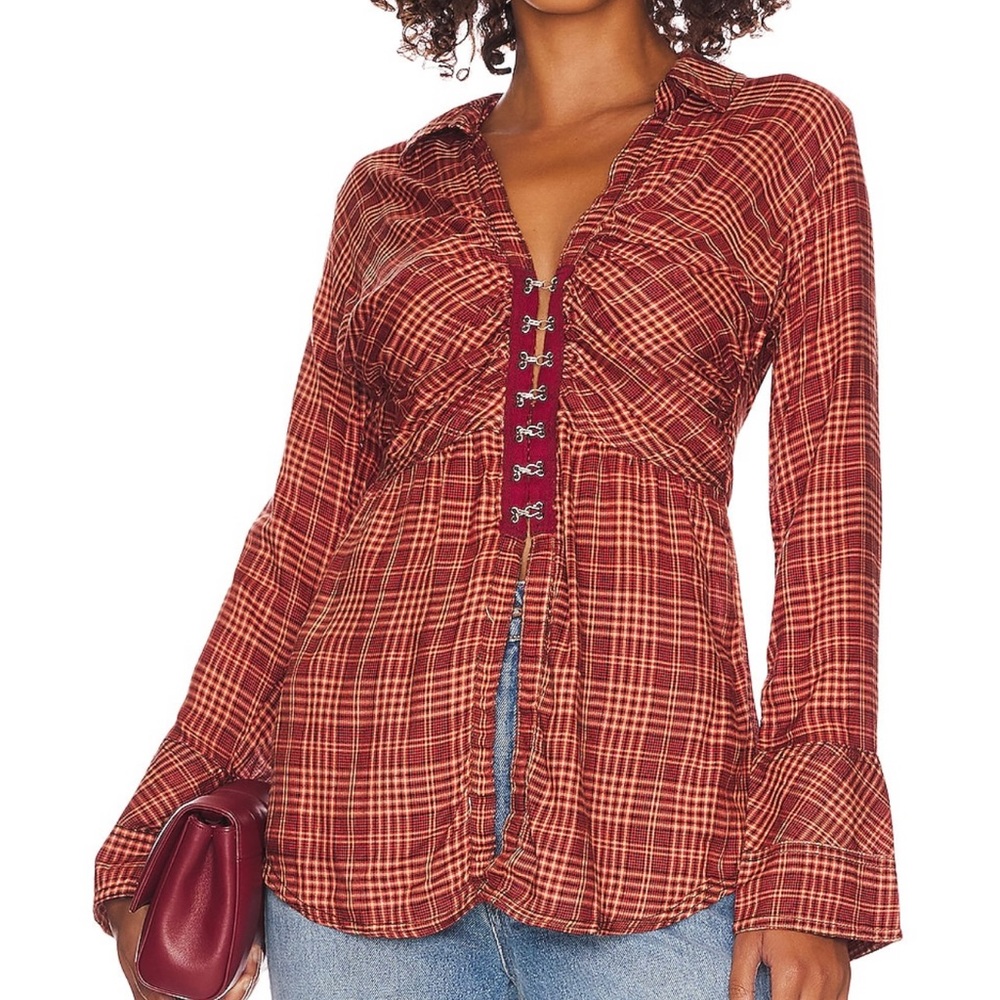 Catalina Remade Shirt in Red Combo size Medium New